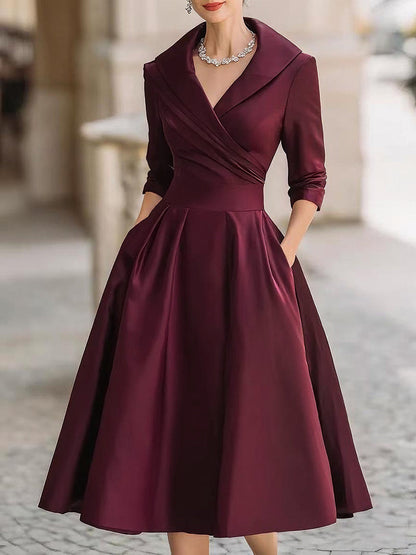 YARA | Wickel-Midikleid mit Kragen