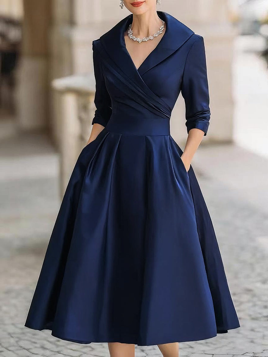 YARA | Wickel-Midikleid mit Kragen