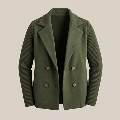 BRIANNA | Blazerjacke mit Strickärmeln und Knopfverschluss