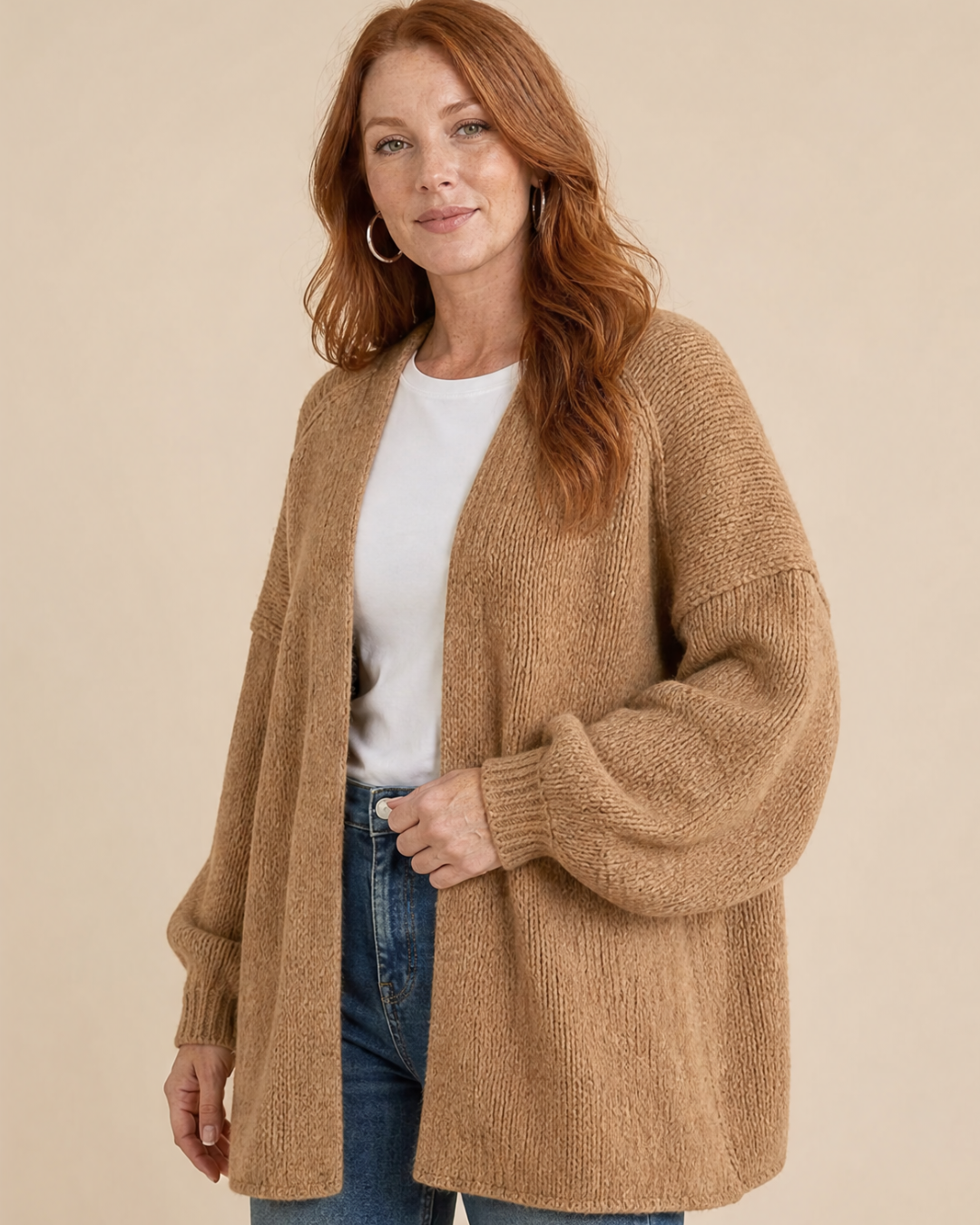 MELANIE | Langärmliger Cardigan mit offenem Vorderteil