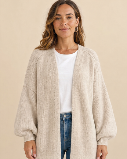 MELANIE | Langärmliger Cardigan mit offenem Vorderteil