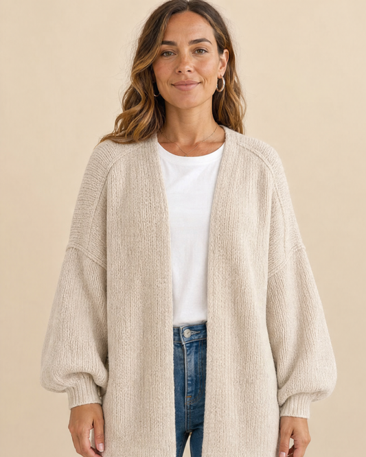 MELANIE | Langärmliger Cardigan mit offenem Vorderteil