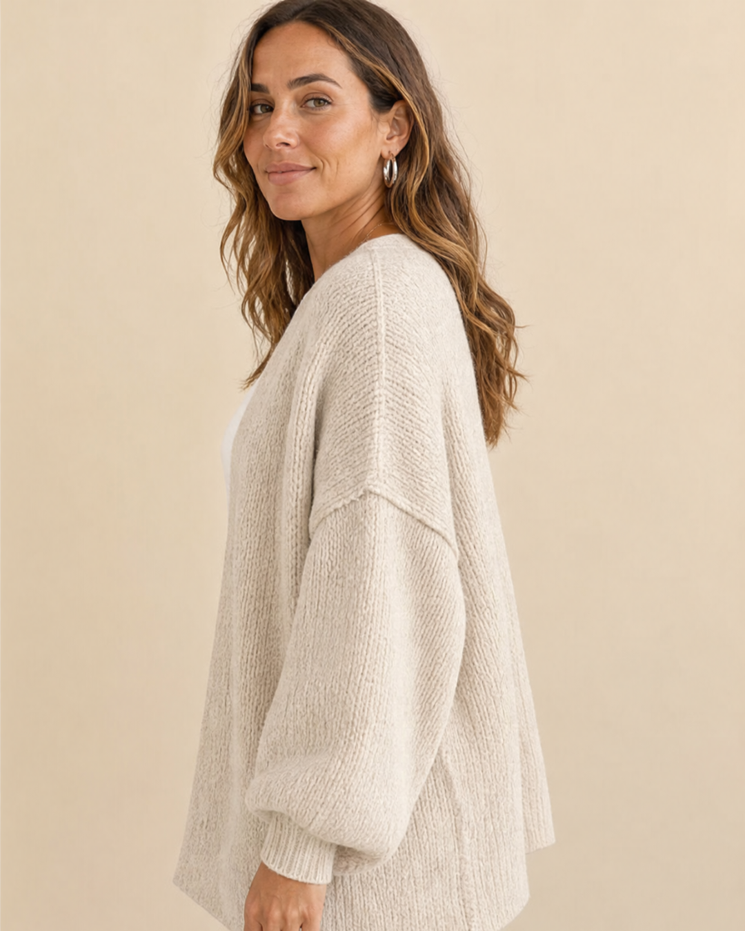 MELANIE | Langärmliger Cardigan mit offenem Vorderteil