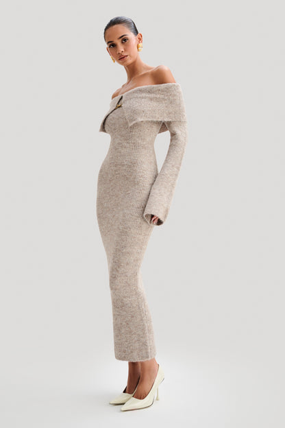 MAUREEN | Gemütliches Off-Shoulder-Pulloverkleid