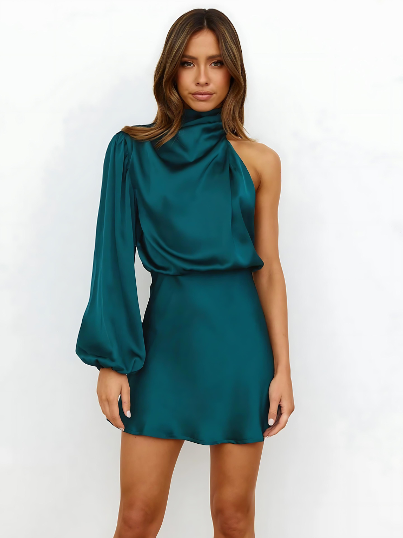 VELOURA | Chic Mini-Kleid mit One-Shoulder-Ärmel