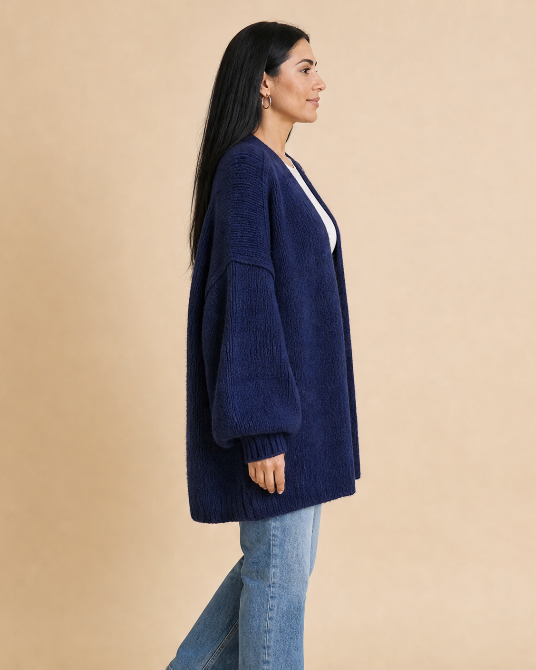 MELANIE | Langärmliger Cardigan mit offenem Vorderteil