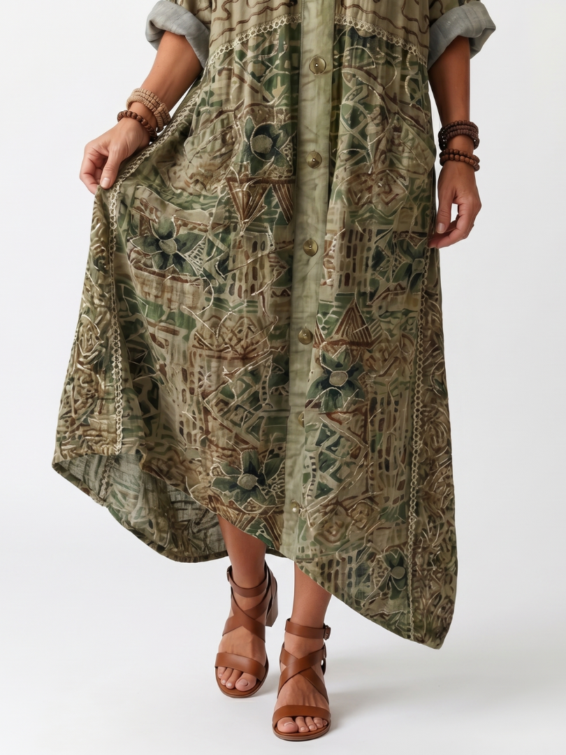 SLOANE | Maxikleid mit Knopfleiste und Vordertaschen