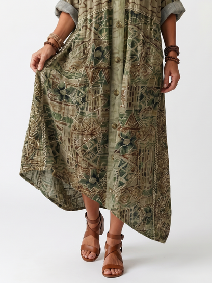 SLOANE | Maxikleid mit Knopfleiste und Vordertaschen