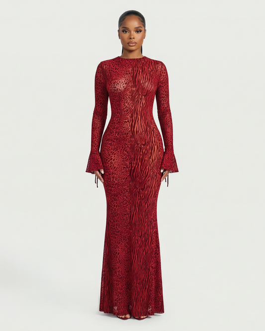 FLORENTINE | Maxikleid mit ausgestellten Ärmeln
