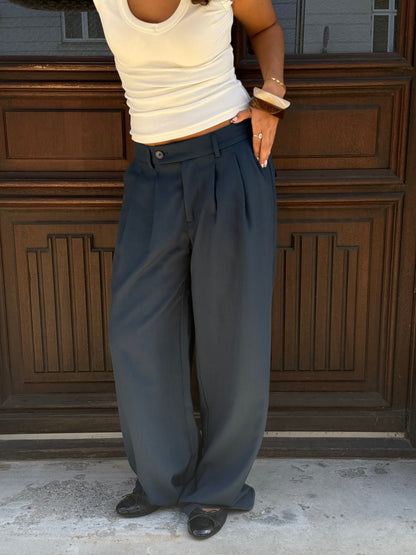 RILEY | Hochtaillierte Hosen mit weitem Bein