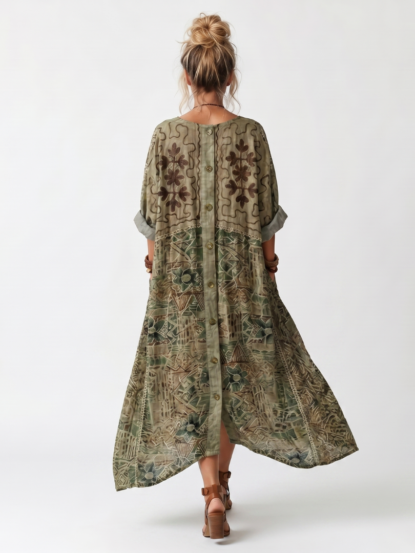 SLOANE | Maxikleid mit Knopfleiste und Vordertaschen