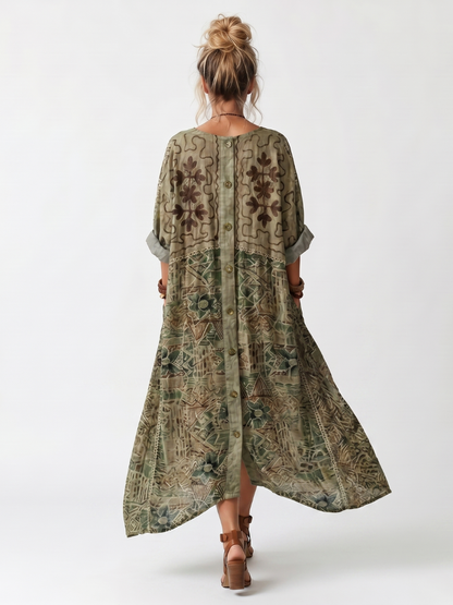 SLOANE | Maxikleid mit Knopfleiste und Vordertaschen