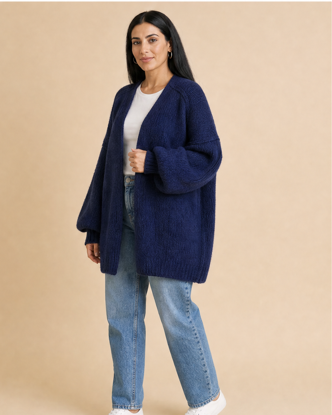 MELANIE | Langärmliger Cardigan mit offenem Vorderteil
