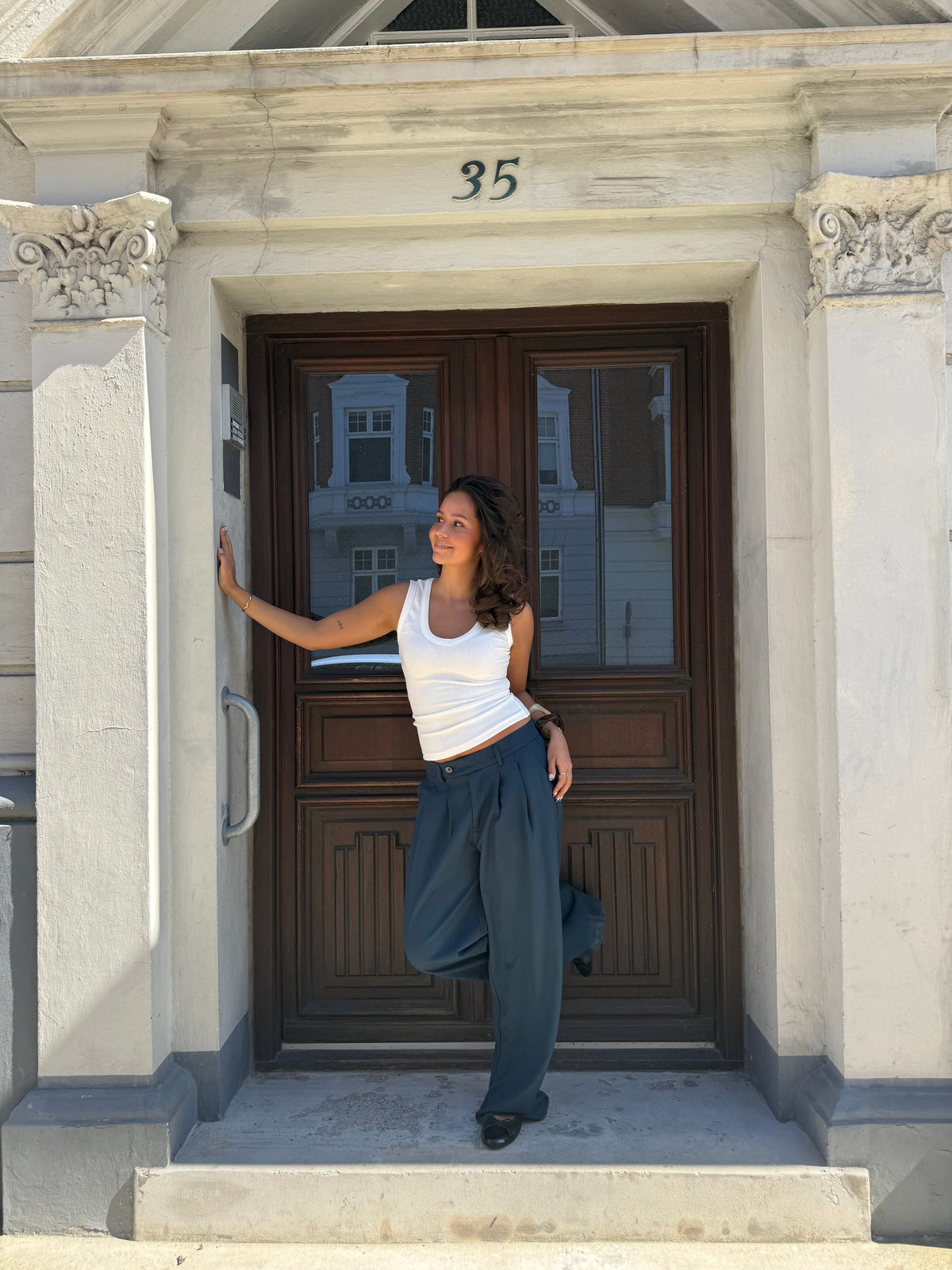 RILEY | Hochtaillierte Hosen mit weitem Bein