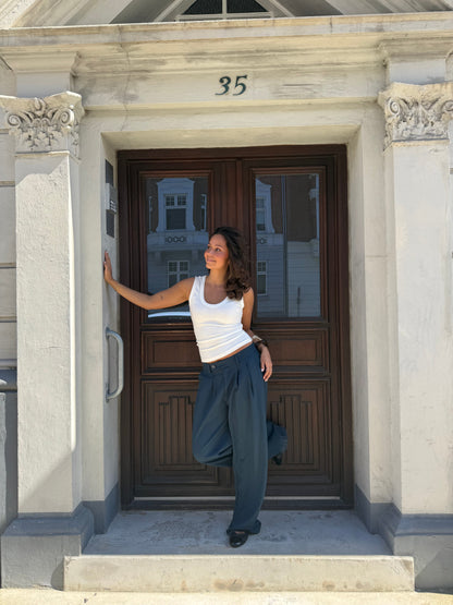RILEY | Hochtaillierte Hosen mit weitem Bein