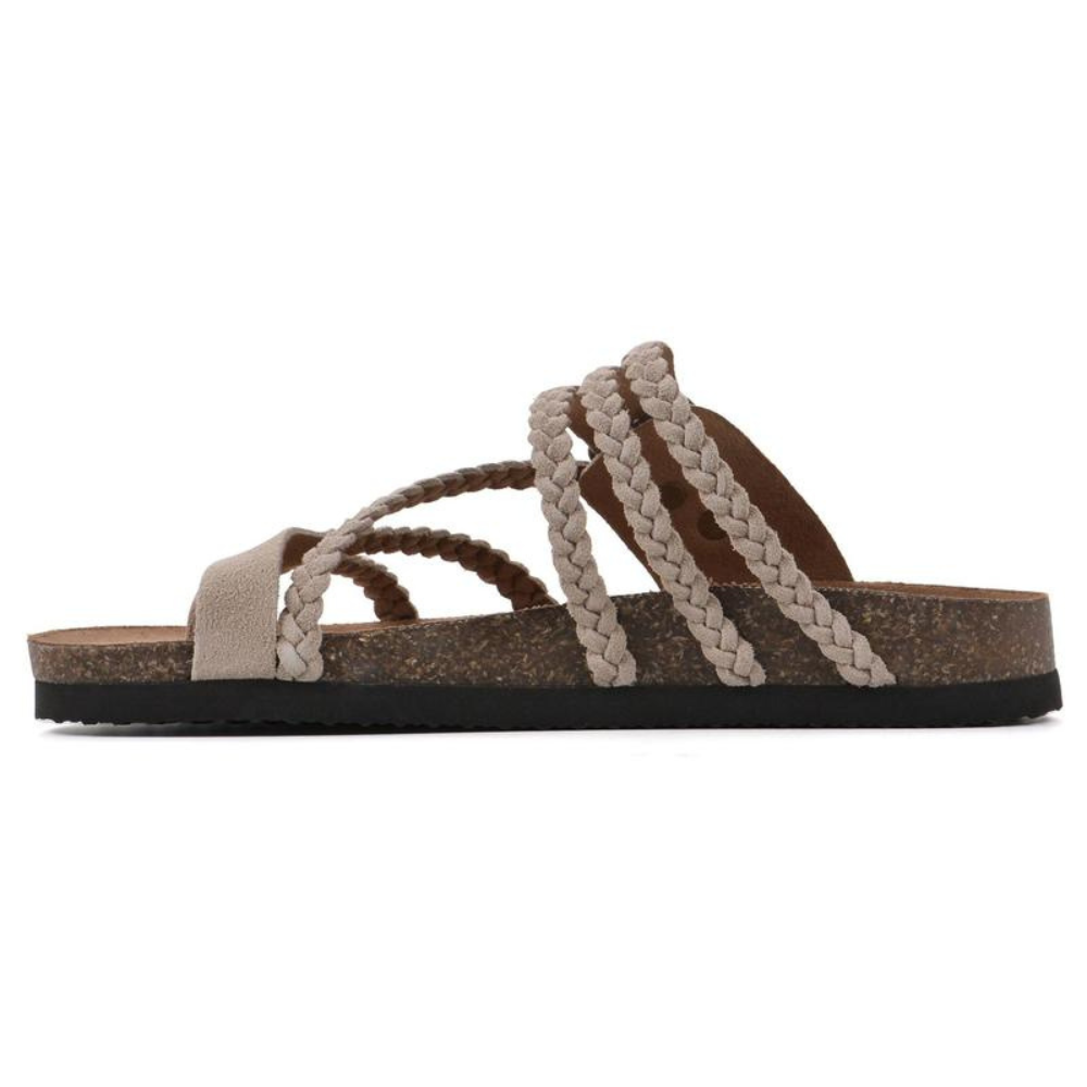 HANNE | Flache Sandalen mit Geflochtenen Riemen