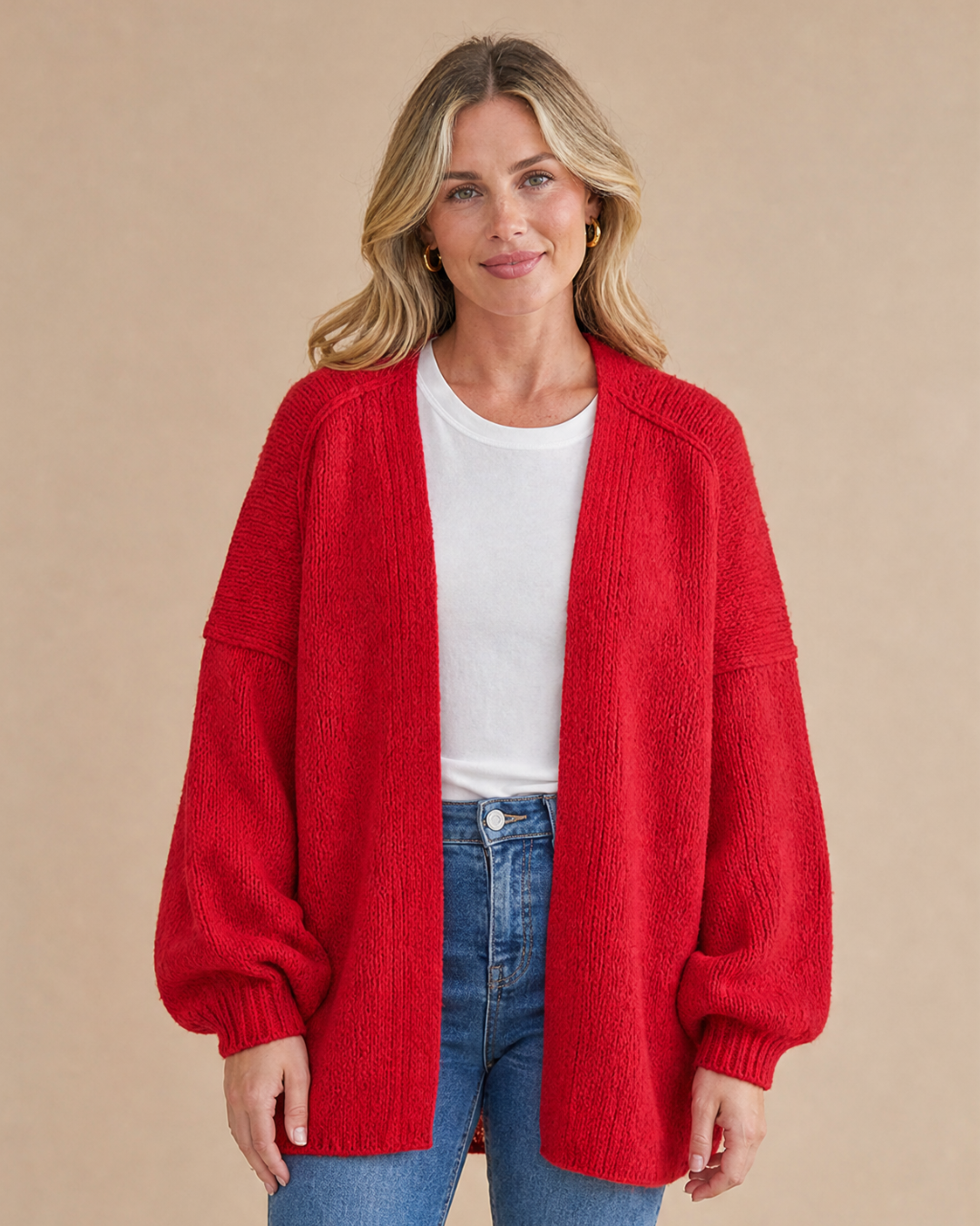 MELANIE | Langärmliger Cardigan mit offenem Vorderteil