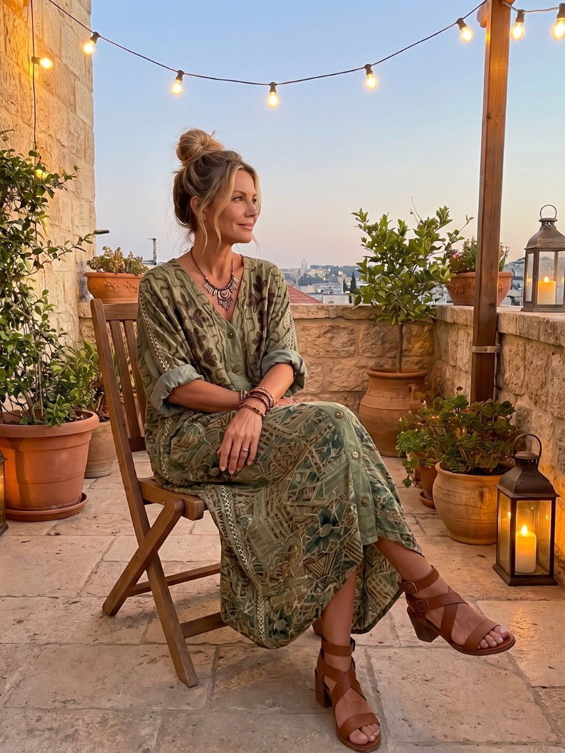 SLOANE | Maxikleid mit Knopfleiste und Vordertaschen