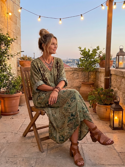 SLOANE | Maxikleid mit Knopfleiste und Vordertaschen