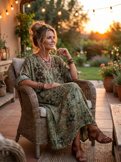 SLOANE | Maxikleid mit Knopfleiste und Vordertaschen