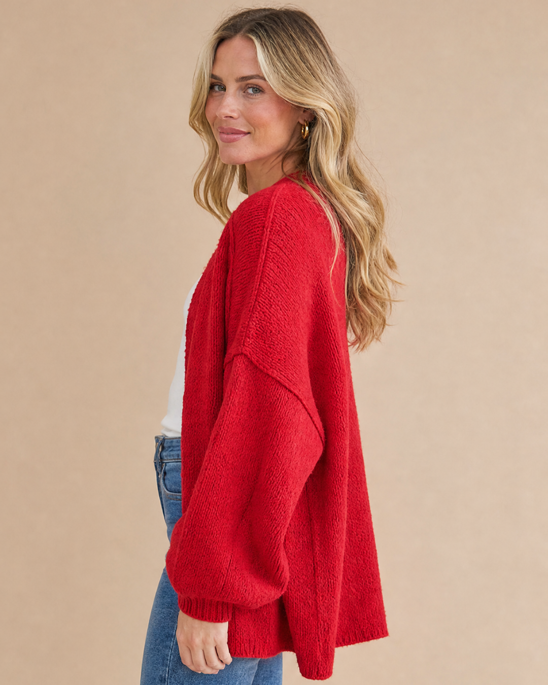 MELANIE | Langärmliger Cardigan mit offenem Vorderteil