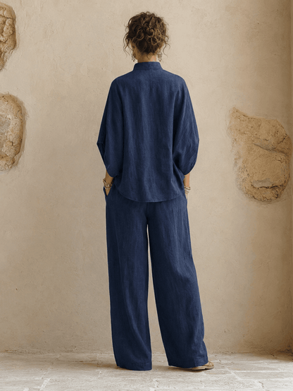 KENNEDY | Zweiteiliges Set mit Knopfleiste und weiter Hose