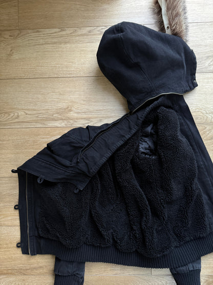 EMERY | Kapuzenjacke mit Fellbesatz und Knopfverschluss