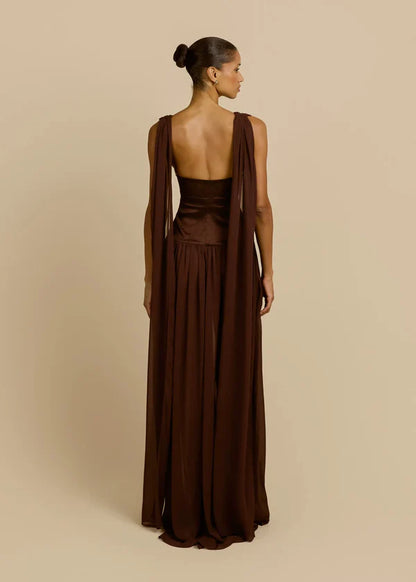 TABEA | Maxikleid mit Tiefem Ausschnitt