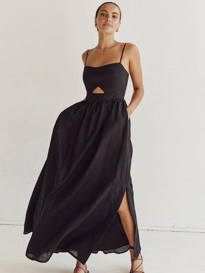 DARIA | Maxikleid mit Eckigem Ausschnitt und Cut-out