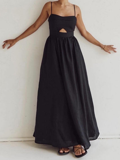 DARIA | Maxikleid mit Eckigem Ausschnitt und Cut-out
