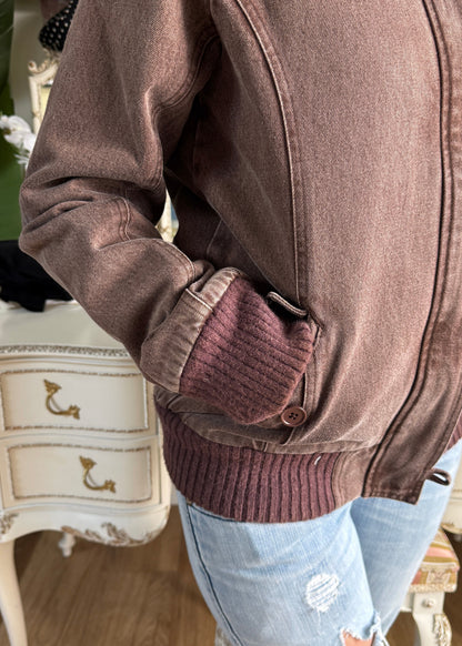 EMERY | Kapuzenjacke mit Fellbesatz und Knopfverschluss