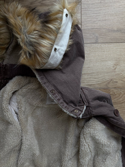 EMERY | Kapuzenjacke mit Fellbesatz und Knopfverschluss