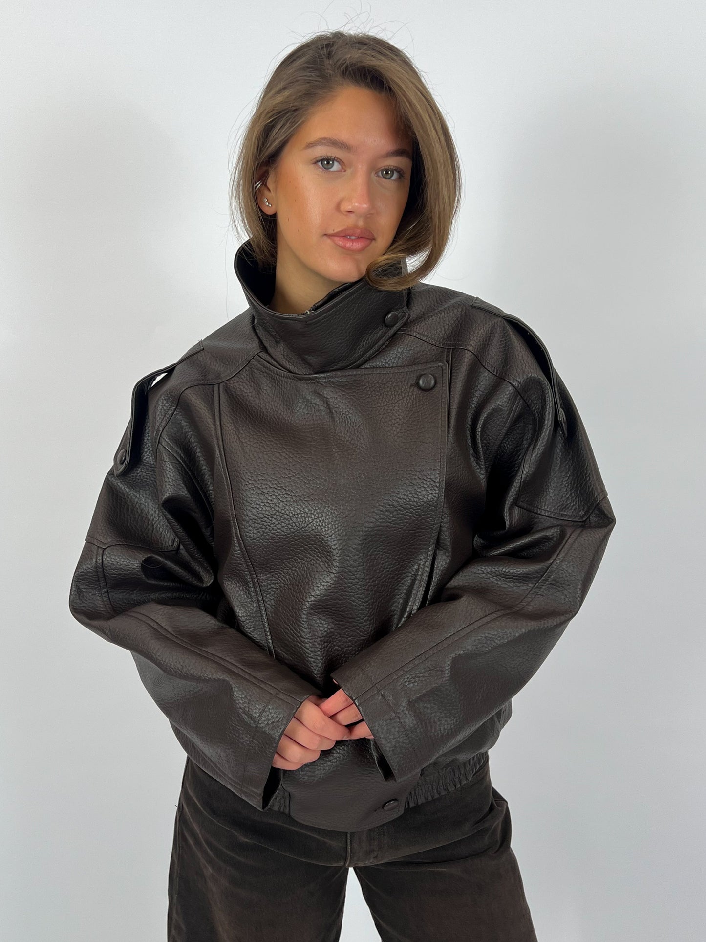 LAUREN | Oversized Kunstlederjacke