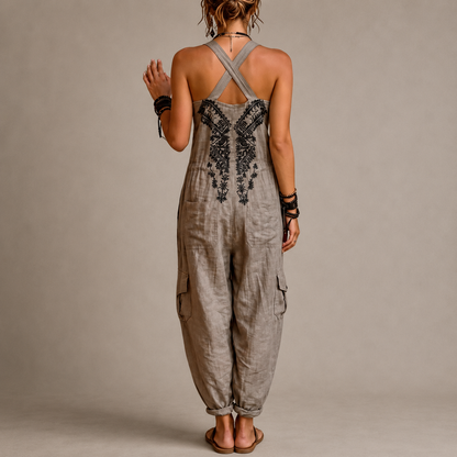 JUDITH | Bestickter Cargo-Jumpsuit