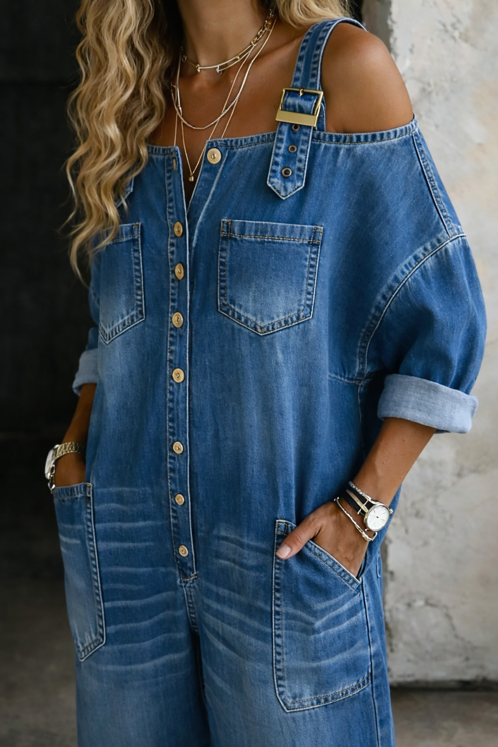 SOPHIA | Schulterfreier Jumpsuit