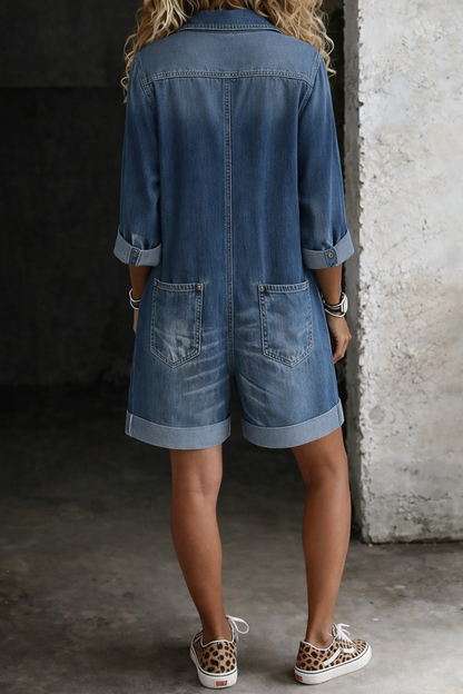 NORA | Lässiger Jeans-Shorts-Jumpsuit