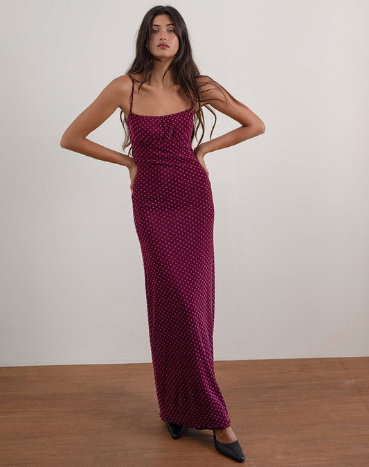KAIA | Retro-Polka-Maxikleid