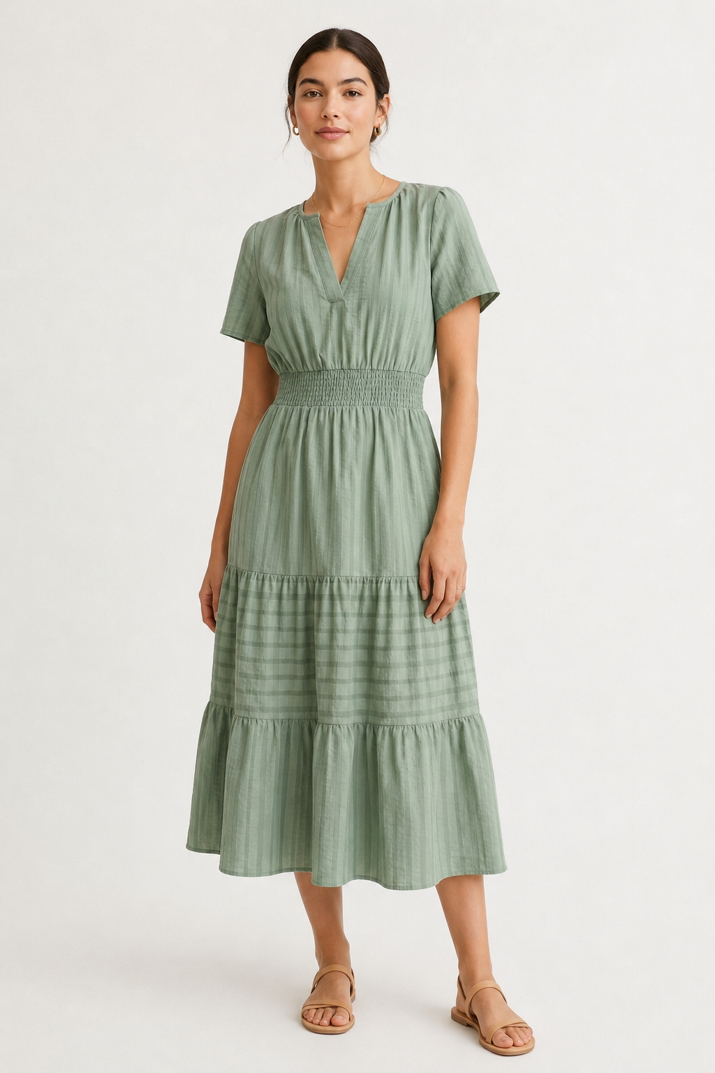 SINJA | Maxikleid mit Smokbund und Stufenrock