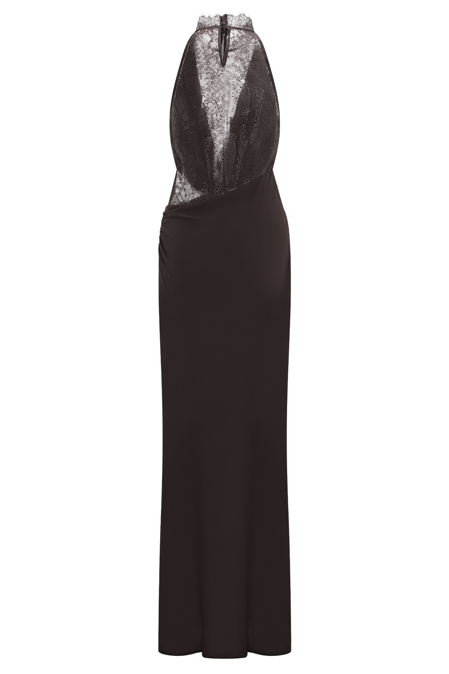 ISALIE | Halterneck-Maxikleid mit Spitzeneinsatz