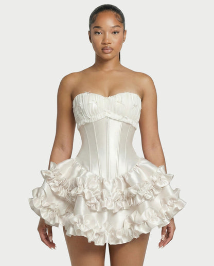 HAZEL | Trägerloses Korsett-Minikleid