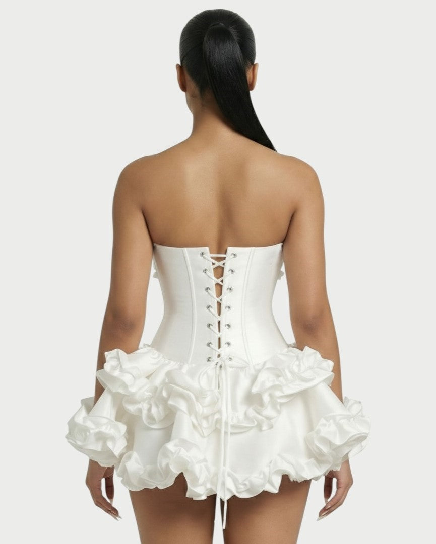 HAZEL | Trägerloses Korsett-Minikleid