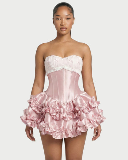 HAZEL | Trägerloses Korsett-Minikleid