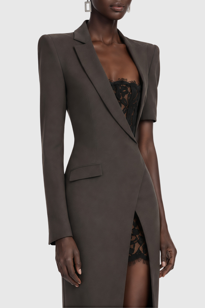 KATHERINE | Langärmliges Blazerkleid mit Seitenschlitz
