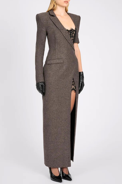 KATHERINE | Langärmliges Blazerkleid mit Seitenschlitz
