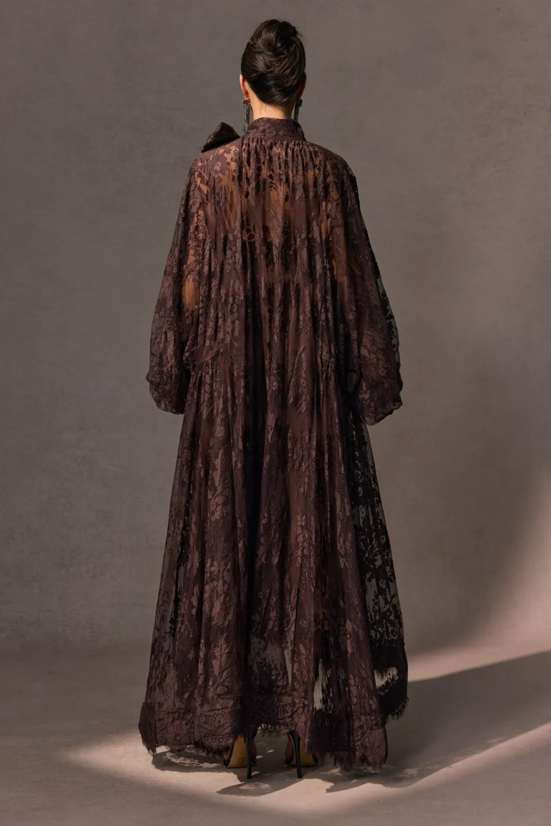 FILINA | Maxikleid mit floraler Spitzen-Überlage