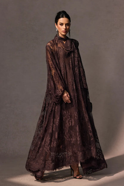 FILINA | Maxikleid mit floraler Spitzen-Überlage