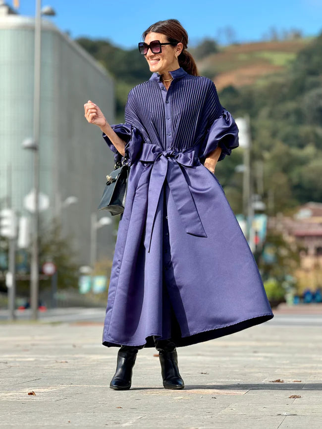 PHOEBE | Midi-Kleid mit Voluminösen Ärmeln