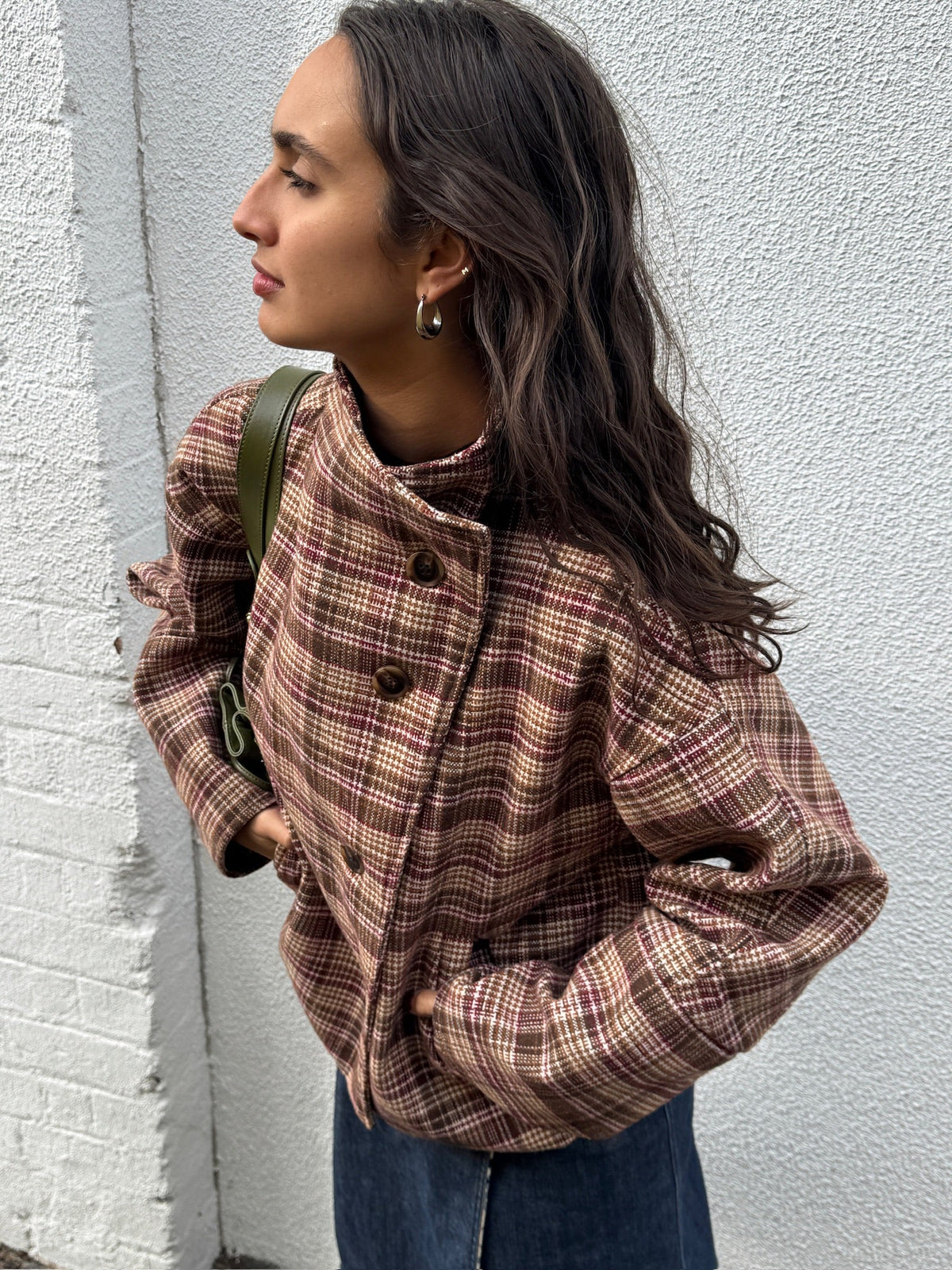 ELIANA | Kurze karierte Jacke