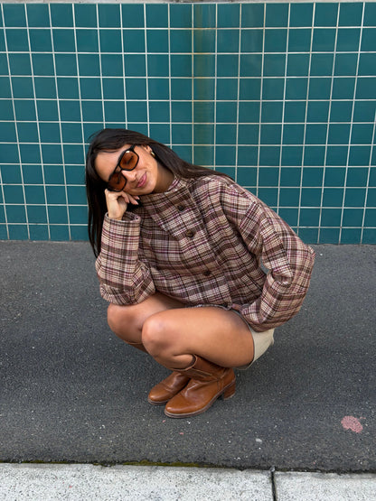 ELIANA | Kurze karierte Jacke