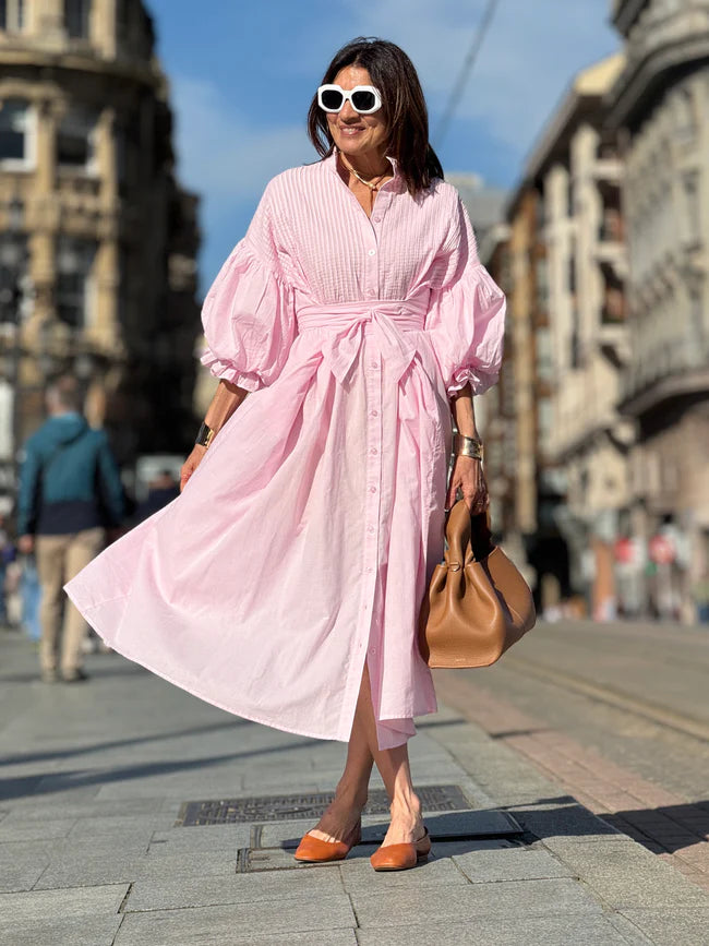 PHOEBE | Midi-Kleid mit Voluminösen Ärmeln